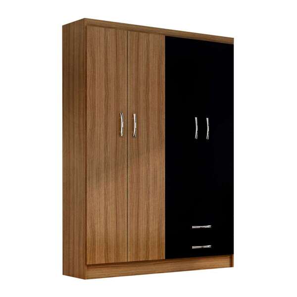 Guarda-roupa Solteiro Cop 4 Pt Imbuia E Preto