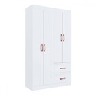 Guarda-roupa Solteiro Dallas 4 Portas 2 Gavetas Branco Flex -