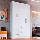 Guarda-roupa Solteiro Dallas 4 Portas 2 Gavetas Branco Flex -