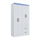 Guarda-roupa Solteiro Dallas 4 Portas 2 Gavetas Branco Flex -