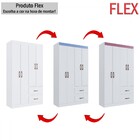 Guarda-roupa Solteiro Dallas 4 Portas 2 Gavetas Branco Flex -