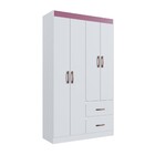 Guarda-roupa Solteiro Dallas 4 Portas 2 Gavetas Branco Flex -