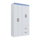 Guarda-roupa Solteiro Dallas 4 Portas 2 Gavetas Branco Flex -