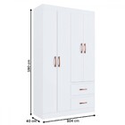 Guarda-roupa Solteiro Dallas 4 Portas 2 Gavetas Branco Flex -