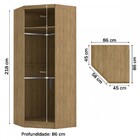 Guarda-roupa Solteiro De Canto 1 Porta Freijó/off White L530