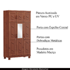 Guarda Roupa Solteiro Decorativo Alonso Madeira 06 Portas Com