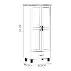 Guarda Roupa Solteiro Decorativo Gwen Madeira 02 Portas Imbuí