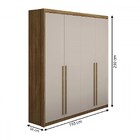 Guarda-roupa Solteiro Denver 4 Portas 3 Gavetas Nature/fendi