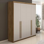 Guarda-roupa Solteiro Denver 4 Portas 3 Gavetas Nature/fendi