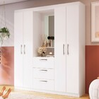 Guarda-roupa Solteiro Denver 4 Portas Com Espelho 3 Gavetas B