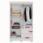Guarda-roupa Solteiro Diamante Premium 4 Portas 2 Gavetas Com