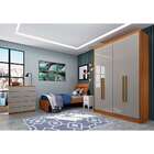 Guarda-roupa Solteiro Dinamarca 4 Pt 2 Gv Cinamomo E Off White