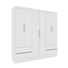 Guarda-roupa Solteiro Dinamarca 6 Portas Neve - Pnr Móveis