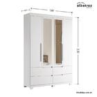 Guarda Roupa Solteiro Doble 4 Portas Com Espelho - Móveis Alb