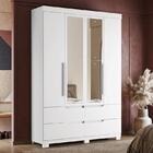 Guarda Roupa Solteiro Doble 4 Portas Com Espelho - Móveis Alb
