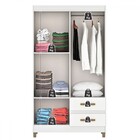 Guarda-roupa Solteiro Dória 4 Portas 2 Gavetas Branco - Pnr M