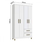 Guarda-roupa Solteiro Dória 4 Portas 2 Gavetas Branco - Pnr M