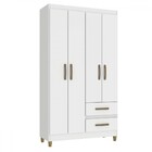 Guarda-roupa Solteiro Dória 4 Portas 2 Gavetas Branco - Pnr M