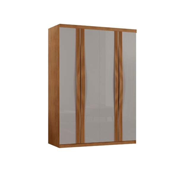 Guarda Roupa Solteiro Dunas Mdf 4 Portas E 2 Gavetas Moderna