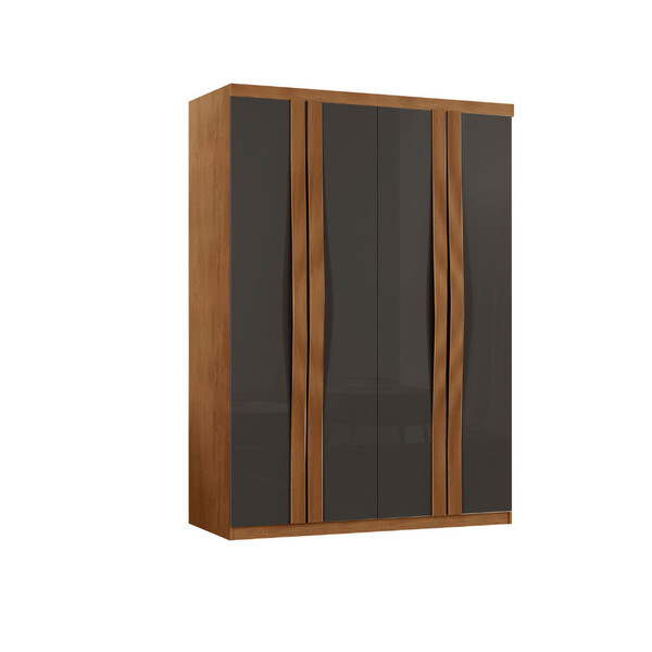 Guarda Roupa Solteiro Dunas Mdf 4 Portas E 2 Gavetas Moderna