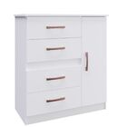 Guarda Roupa Solteiro E Cômoda  - Branco