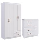 Guarda Roupa Solteiro E Cômoda  - Branco