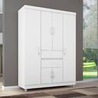 Guarda Roupa Solteiro Ecom Ii 6 Portas 2 Gavetas Branco Rosa