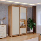 Guarda-roupa Solteiro Em Mdf C/ Espelho 2 Portas Deslizantes