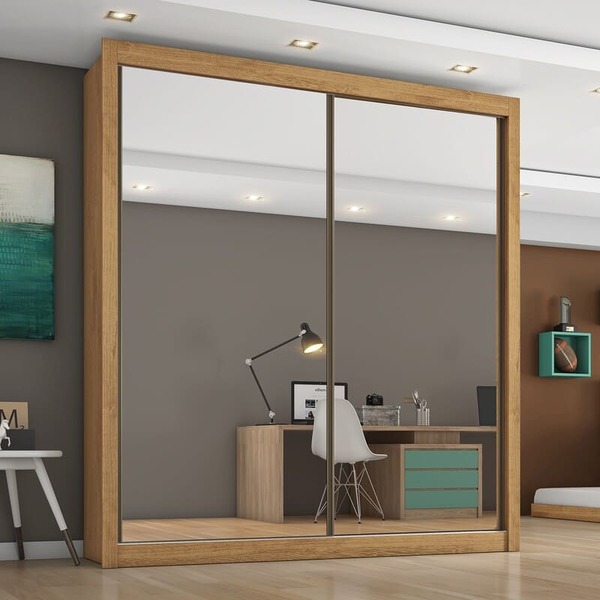 Guarda Roupa Solteiro Espelhado 2 Portas 4 Gavetas - Zurique-