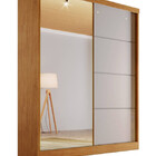 Guarda-roupa Solteiro Espelho 1,80m 100%mdf - Veneza-nature/o
