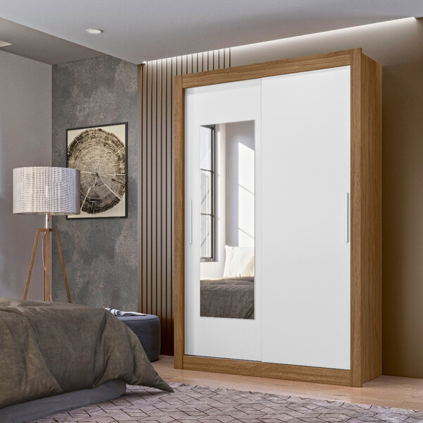 Guarda Roupa Solteiro Espelho 2 Portas 2 Gavetas Itapoã Moval