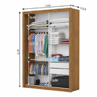 Guarda Roupa Solteiro Espelho 2 Portas 2 Gavetas Roma Carioca