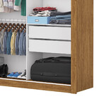 Guarda Roupa Solteiro Espelho 2 Portas 2 Gavetas Roma Carioca