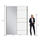 Guarda Roupa Solteiro Espelho 2 Portas 3 Gavetas 170cm Mileto