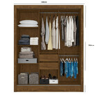 Guarda Roupa Solteiro Espelho 3 Portas 2 Gavetas Bolivia Moval