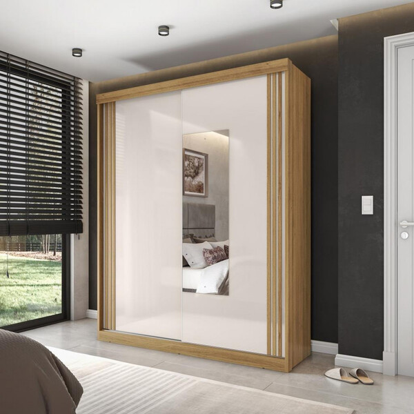 Guarda Roupa Solteiro Espelho Flex 2 Portas 2 Gavetas Texas D