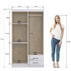 Guarda Roupa Solteiro Espelhos Pés Multiuso 4 Portas Rodapé A