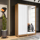 Guarda Roupa Solteiro Ester Com Espelho 2 Portas 3 Gavetas Na