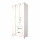 Guarda-roupa Solteiro Estrela 3 Portas 2 Gavetas Branco - Sal