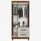 Guarda-roupa Solteiro Estrela 3 Portas 2 Gavetas Nogal/off Wh