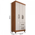 Guarda-roupa Solteiro Estrela 3 Portas 2 Gavetas Nogal/off Wh
