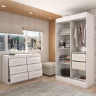 Guarda-roupa Solteiro Europa 2 Portas 2 Gavetas E Cômoda 6 Ga