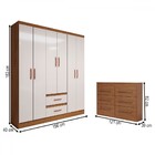 Guarda-roupa Solteiro Europa 6 Portas 2 Gavetas Com Cômoda 6