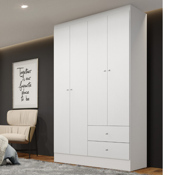 Guarda Roupa Solteiro Flex 4 Portas 2 Gavetas Astro Thb