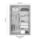 Guarda-roupa Solteiro Flex Color Elus 2 Pt 2 Gv Branco E Nati