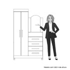 Guarda Roupa Solteiro Flex Com Espelho E Pés E Cômoda 2 Porta