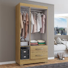 Guarda-roupa Solteiro Florença 3 Portas 2 Gavetas Com Espelho