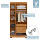 Guarda-roupa Solteiro Flórida 100% Mdf 3 Portas 3 Gavetas Ama