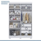 Guarda-roupa Solteiro Flórida 4 Portas 3 Gavetas 100% Mdf Bra