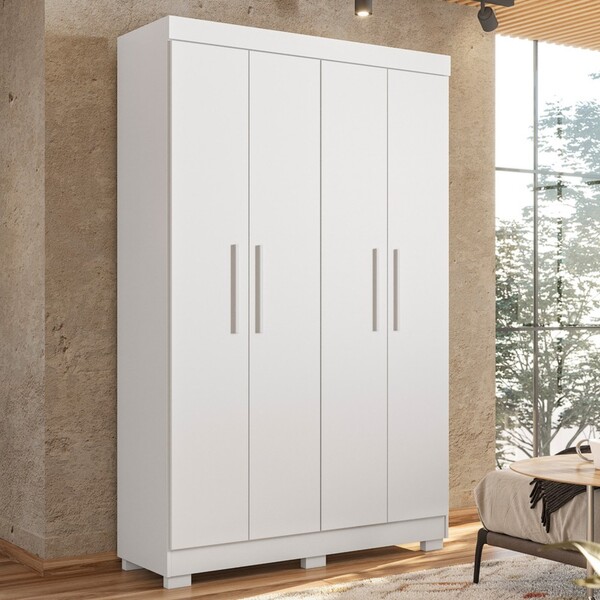 Guarda-roupa Solteiro Flórida 4 Portas 3 Gavetas 100% Mdf Bra